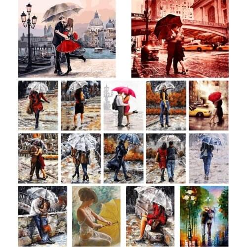 DIY Diamond Embroidery Portrait Rain Umbrella Diamond Painting Lover 5D Full Square/Round Drill Cross Stitch Picture Home Decor