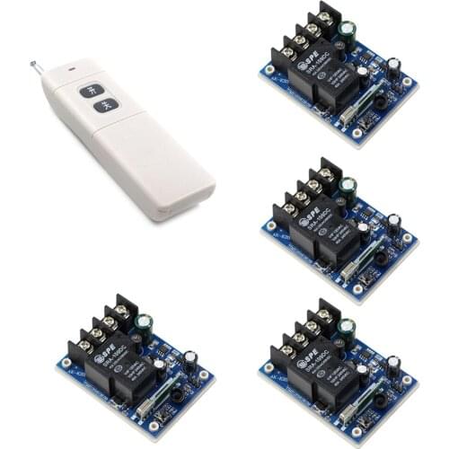 DC 12V-48V Wireless Remote Control Switch Remote Light Power Switch 1CH Relay , 4 X Wireless Receiver + Long Range Transmitter