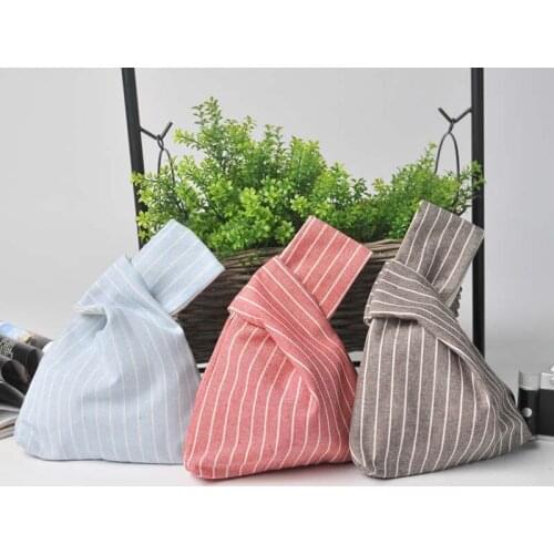 Ladies Bar Knot Handbag Literary Style Plaid Pattern Wrist Handbag Womens Coin Purse and Mobile Phone Bags