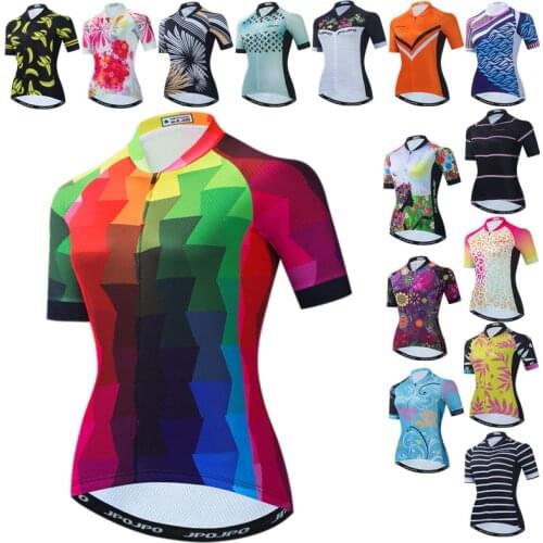Gradient Womens Cycling Jersey Shirt Summer Mountain Bike Clothing Breathable MTB Bicycle Jersey Tops Pro Team Cycling Clothing