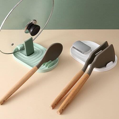 Kitchen Colorful Pot Lid Rack Multifunctional Home Kitchen Spatula Shelves Mat Gadgets