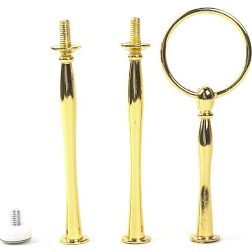 3 Tier Bakeware Cake Plate Stand Handle Fitting Metal Wedding Party Golden Kitchen Accessory Cake Decorating Tool