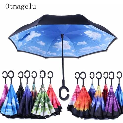 Mini Reverse Folding Sun Umbrella Kids Adult Double Layer Inverted Flower Parasol Windproof Rain Car Umbrellas For Women Men
