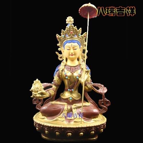 Kumbum monastery in qinghai production/half pure copper and gold great white umbrella mother-buddha Buddha / 22.5 cm high