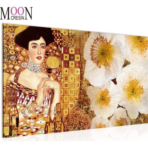 Gustav Klimt 5D Diy Diamond Painting Full Drill Square & Round Diamond Embroidery Cross Stitch Large Famous Flowers Home Top Art