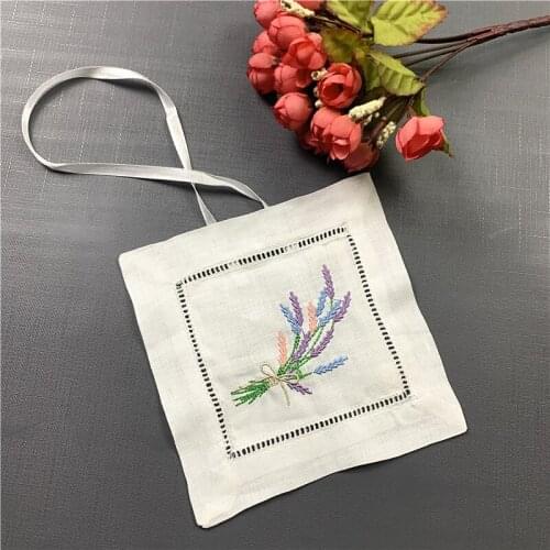 Set of 50 Fashion Sachet Pillow 6x6-Inch Home Decor /Home Fragrances / White Linen Sachet Bags Collection Bridal Handkerchiefs