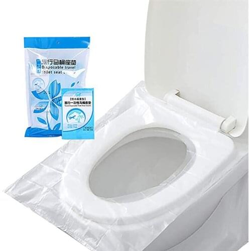 New Disposable Plastic Toilet Seat Cover Waterproof Portable WC Pad Toilet Mat Non Slip Individually Wrapped For Potty Training