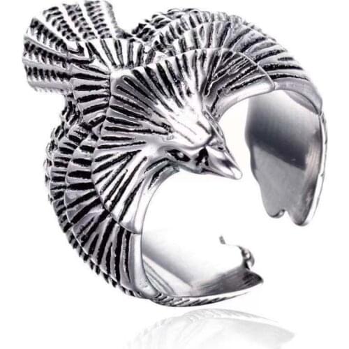 New Arrival Retro Womens Ring Unisex Eagle Fashion Hip Hop Ring Gothic Eagle Ring Luxury Jewelry for Men Wholesale Trendy