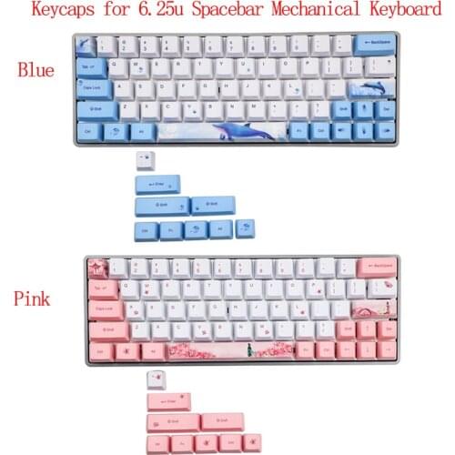 Whale Dye-Sublimation Keyboard Cute Keycaps PBT OEM Profile Keycap For GH60 GK64 T3LB