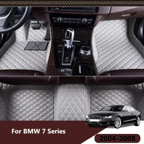 Custom Car Floor Mats For BMW 7 Series 2008 2007 2006 2005 2004 Auto Interiors Accessories Pad Heel Foot Mat Pedal Rugs Carpets