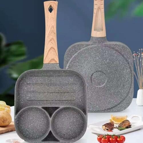 Premium Fried Egg Pan 3-in-1 Non-Stick Frying Pan Breakfast Pan for Steak Egg Pancake Omelet Pan Pancake Cookware