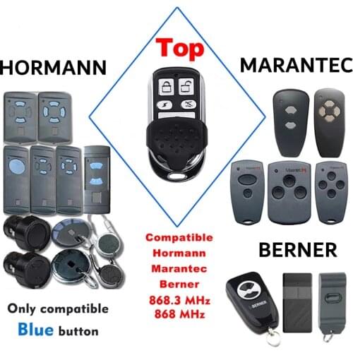 HORMANN BERNER MARANTEC 3 In 1 Garage Door Remote Control Clone Auto Scan 4CH Gate Opener For HSE2 HSE4 Digital 302 313 868 MHz