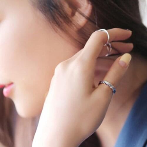 S925 Silver Color ring Girlfriend gift sterling Silver Color joint Ladies accessories Snake pattern open silver ring