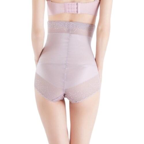 High Waisted Sexy Tummy Control Flat Belly Hip Push up Butt Lifter Breathable Lace Ruffle Volcanic Energy Stone Briefs Panties