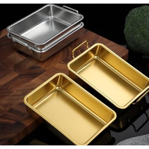 Serving Trays Non-stick Multifunctional Stainless Steel Rectangle Metal Tray for Food Storage Kitchen Drink Snack For Coffee Tea