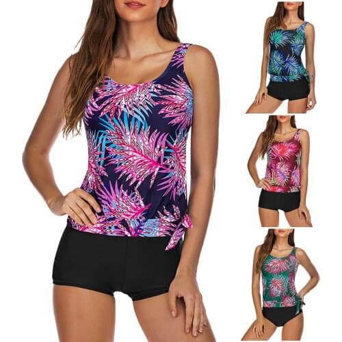 TANKINI split swimsuit print womens large swimsuit two piece suit womens sports swimsuit купальники женские 2021