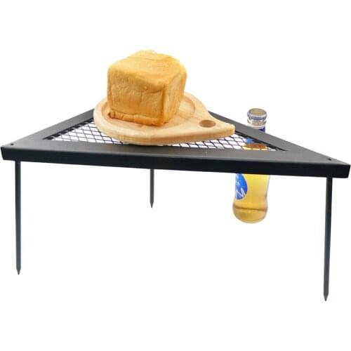Camping Triangle Net Table Folding Waterproof Outdoor BBQ Backpacking Iron Desk Furniture Portable Durable Barbecue Lightweight