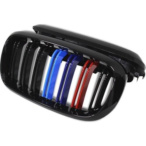 For BMW F15 F16 Carbon Grille X Series X5 F15 X6 F16 Carbon Fiber Front Grille Dual Slats Gloss Black Finish 2014 2015 2016 UP