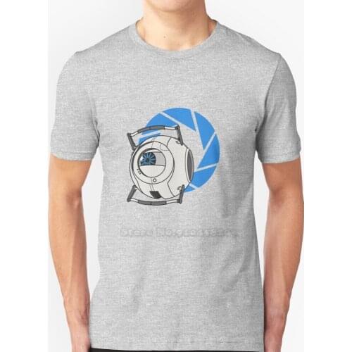 Wheatley! - Portal 2 Short-Sleeve T-Shirt Summer Men Streetswear T Shirt Portal Portal 2 Valve Steam Game Videogame Glados