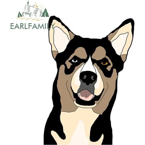 EARLFAMILY 13cm x 9.2cm For Gerberian Shepsky Dog Car Stickers Waterproof Decal Vinyl Material Decals Occlusion Scratch