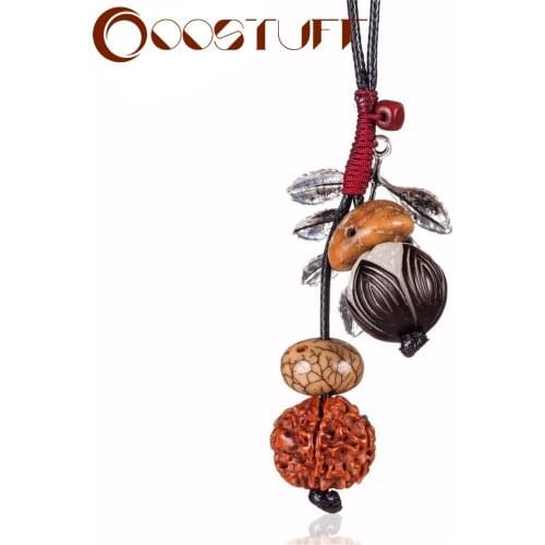 Vintage Jewelry for Women Long Necklace Leaf Plant Pendants Black Rope Chain Chokers Wholesale Suspension Jewellery collar colar