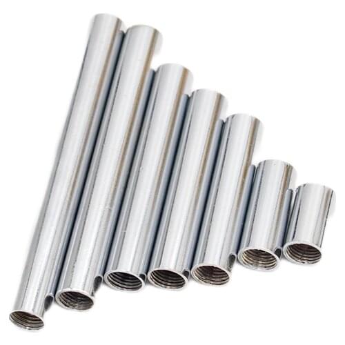 M10 female metal thread tube chrome screw pipe for Lighting both ends inner thread