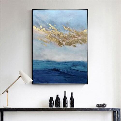 100% Hand painted Abstract Landscape Oil Painting On Canvas Handmade nordic grey wall Art Living Room Home Decor picture home