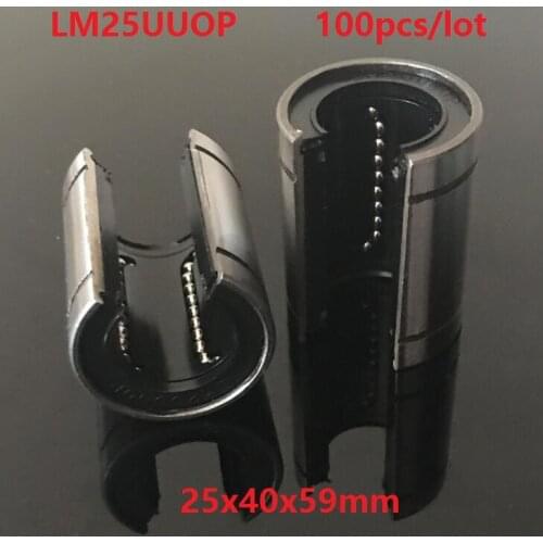 100pcs/lot LM25UUOP Open Type linear ball bearings linear motion bushing bearings CNC parts Linear Guide 25x40x59mm