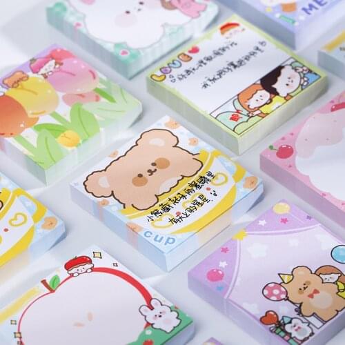 100pcs Sweet Tea Telegraph Series Sticky Notes Memo Pad Diary Stationary Flakes Scrapbook Decorative Cute Cartoon N Times Sticky