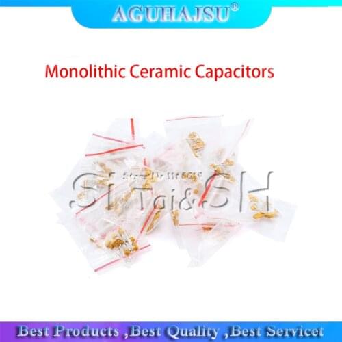 18valuesX10pcs=180pcs 20PF-1UF (20-105) each 10pcs Monolithic Ceramic Capacitors 50V component diy