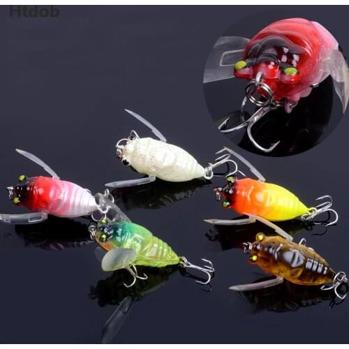 5pcs Fishing Lure Bass Cicada Iscas 6g 5cm Insects Fishing Bait Hard Bait for Catch Carp Trout Crankbait Topwater Wobblers