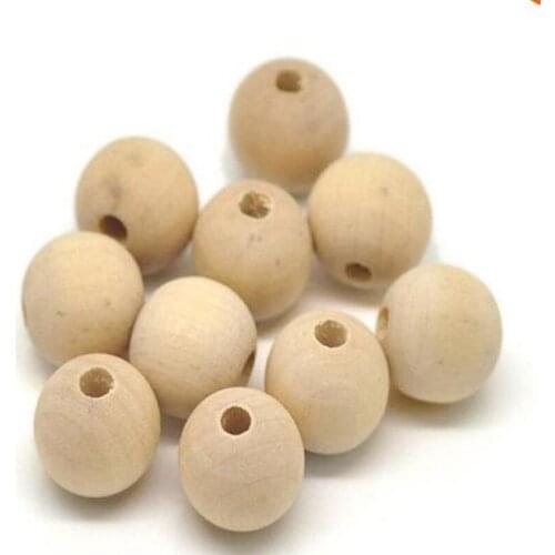 6/8/10/12/18/20mm Unfinished Wooden Beads Natural wood teething beads jewelry making handmade