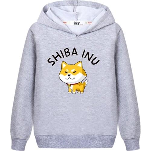 Lolocee kids Cartoon Doge tops Long sleeve casual hoodie boy girl Cotton printed sweatshirt Childrens new dog pattern sweater