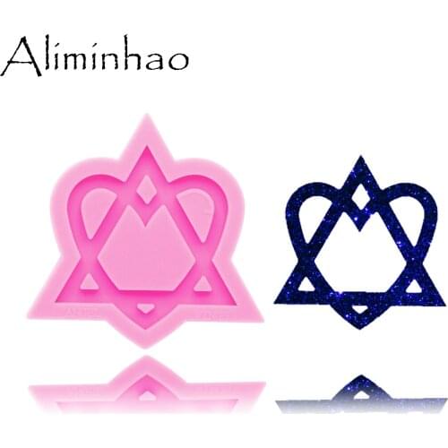 DY0285 Shiny Love shape Silicone Molds DIY sign/emblem for adoption epoxy resin molds Keychain silicone mold craft