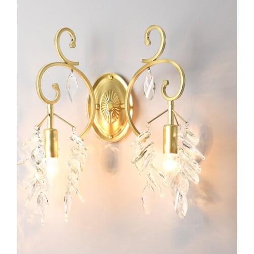 French led Gold Crystal Wall sconce Lighting for study room Living Room Modern Wall Light Bedroom Light Luxury led Vanity Light