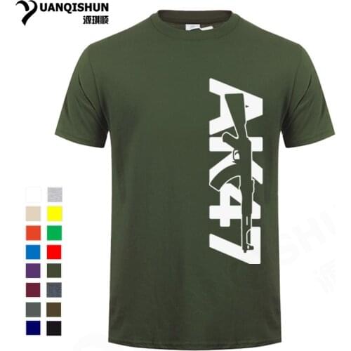 Boutique Men Tops Tees 2018 Summer Fashion New AK47 Printed T Shirt Short Sleeve Men AK 47 Rifle Gun Personalized T Shirts 3XL