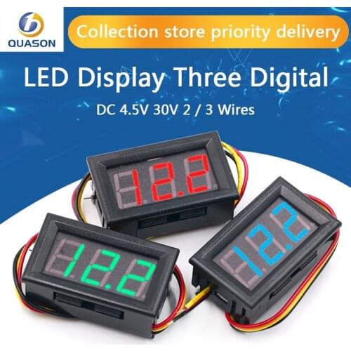 0.56 Inch Mini Red Green Blue LED Display Panel Voltage Meter Voltmeter Home Use Voltage 3 Three Digital DC 4.5V 30V 2 / 3 Wires