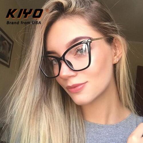 KIYO Brand 2020 New Women Men Fashion Optical Frame Metal Eyeglasses Frames Square Spectacles Glasses High Quality Eyewear D2460