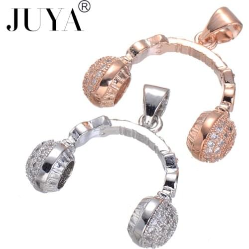 Copper Zircon Charms for Jewelry Making Fashion Headset Pendant For Women DIY Fashion Necklace Bracelet Findings Handmade Craft