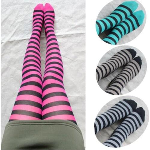Fashion Girls colorful Stripes Pantyhose Zebra Tights Nylon and Polyester Classic Stripes Legwear For Women