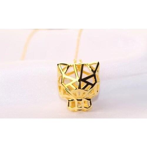 Fashion design Luxury brand panthere necklace panther pendant hollow animal head leopard sweater necklace for women men top