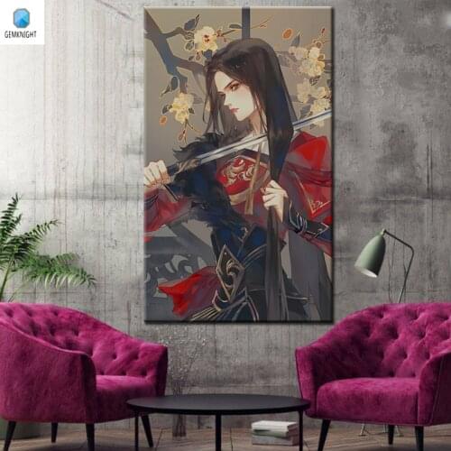 Diy oil painting by numbers Female soldier coloring by numbers MULAN digital painting home decor for living room
