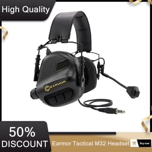 New Earmor Airsoftsports Tactical M32 Headset Anti Noise Headphones Military Aviation Communication Softair Earphone Shooting