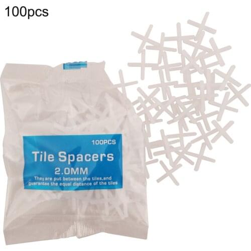 New 100pcs 2mm Decoration Tool Ceramic Tiler Spacer Cross Plastic Tile Plumber Reuseable Leveling System Construction
