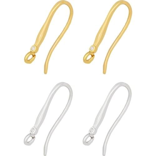 OCESRIO Genuine Gold Plated Brass Earring Hooks Earring Making Supplies Earring Making Supplies Hoops erha074