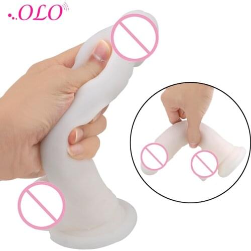 OLO Silicone Soft Dildo Female Masturbation Simulation Fake Penis Realistic Dildo Sex Toys for Woman Adult Products Erotic Toy