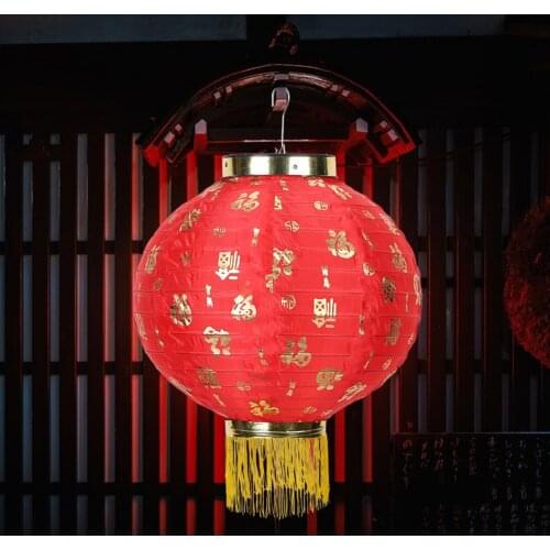 Traditional Chinese Style Cloth Hanging Lanterns Lamp Waterproof Pub House Decorative Sign Supplies Craft Lantern with Tassel