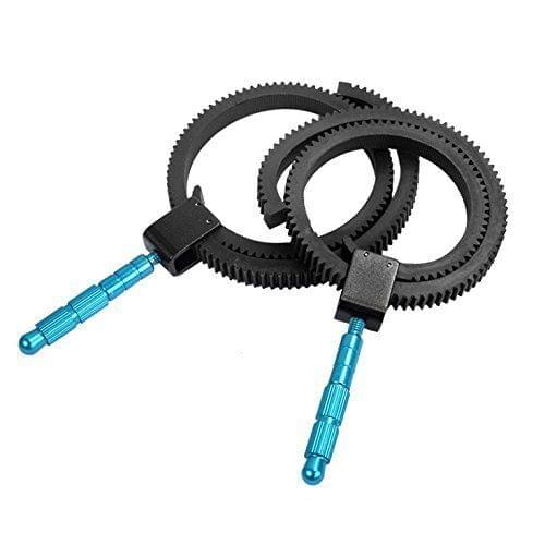 2 Pieces Adjustable Lens Gear Ring with Metal Handle for Canon, Nikon, Pentax, Panasonic, Sony, Samsung, Olympus, Fujifilm DSLR