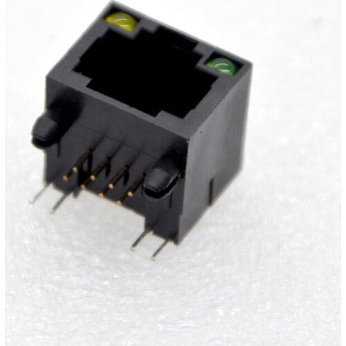 100pcs New RJ45 Network Connector 56-8P8C Plastic Belt Lamp Socket 90 Degree Network Socket Port Special Wholesale Free Shipping