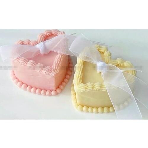 Heart Cake Shape Silicone Candle Mold 3D Home Handmade Aromatherapy Candle Mould Cake Soap Silicone Mold